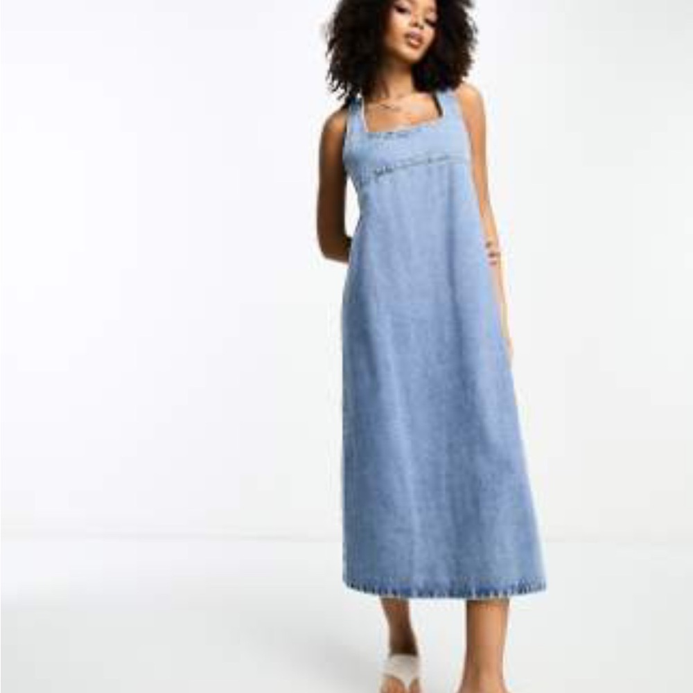 ASOS denim cross back Maxi Dress